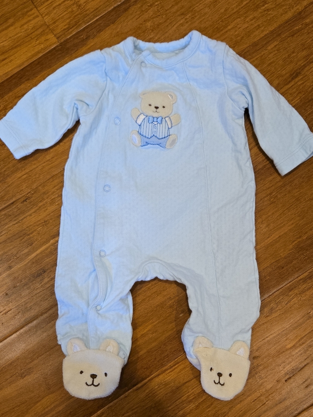 Little Me Baby Bear Snap Footie Bodysuit